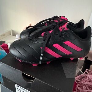 Adidas Black and Pink Athletic Cleats
